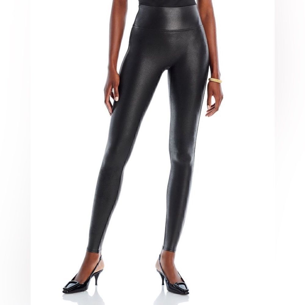 Spanx Black Faux Leather Full Length Leggings
